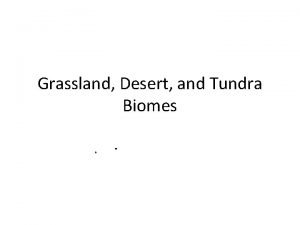 Grassland Desert and Tundra Biomes 1 What is