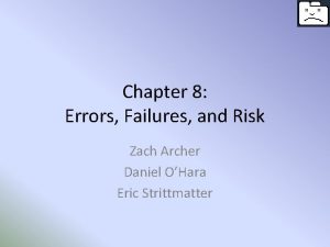 Chapter 8 Errors Failures and Risk Zach Archer