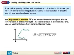 How to find magnitude of a vector