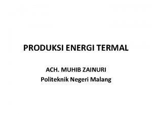 Produksi energi termal