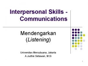 Interpersonal skills listening