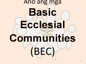 Basic ecclesial community in tagalog