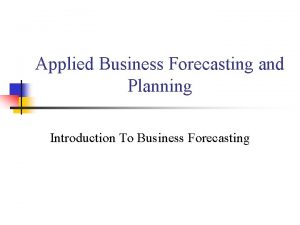 Forecasting