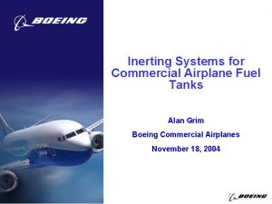 Inerting Systems for Commercial Airplane Fuel Tanks Alan