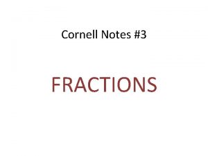 Notes for adding and subtracting fractions