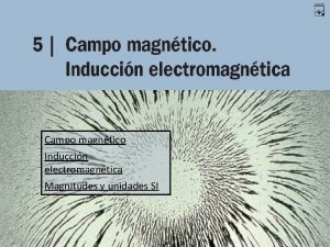 Campo magntico Induccin electromagntica Magnitudes y unidades SI