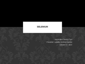 Automation tool selenium