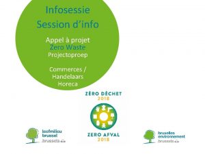 Infosessie Session dinfo Appel projet Zero Waste Projectoproep