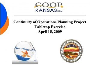 Continuity of Operations Planning Project Tabletop Exercise April