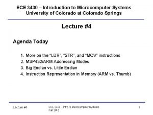 ECE 3430 Introduction to Microcomputer Systems University of