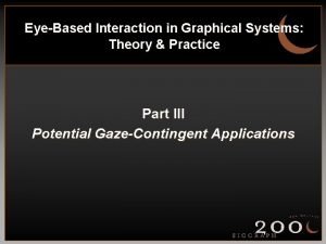 EyeBased Interaction in Graphical Systems Theory Practice Part