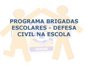 PROGRAMA BRIGADAS ESCOLARES DEFESA CIVIL NA ESCOLA INSTITUIES