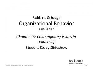 Robbins Judge Organizational Behavior 13 th Edition Chapter