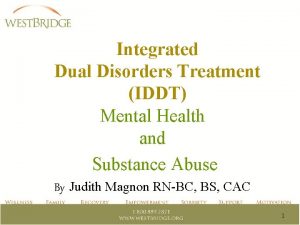 Integrated Dual Disorders Treatment IDDT Mental Health and