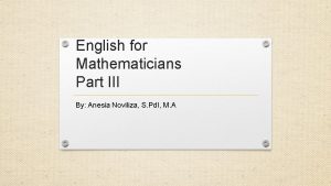 English for mathematicians