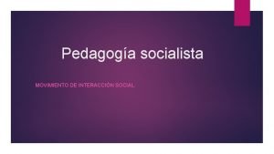 Pedagogía socialista