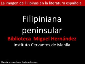 La imagen de Filipinas en la literatura espaola