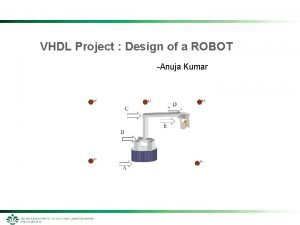 VHDL Project Design of a ROBOT Anuja Kumar