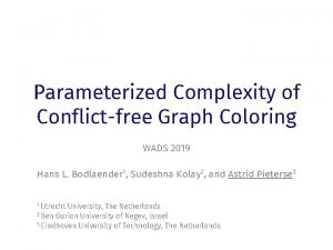 Parameterized Complexity of Conflictfree Graph Coloring WADS 2019