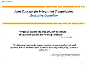 Joint concept for integrated campaigning