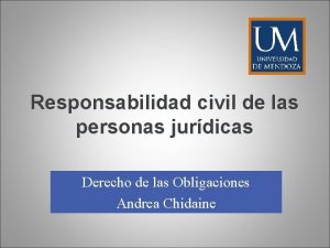 Responsabilidad civil de las personas jurdicas Derecho de