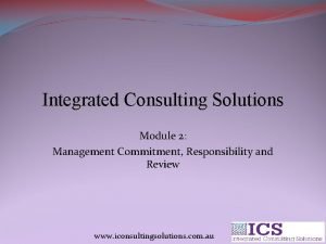Integrated consulting solutions