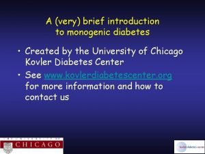 A very brief introduction to monogenic diabetes Created