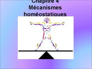 Chapitre 4 Mcanismes homostatiques Homostasie tendance du corps