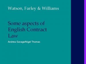 Watson farley williams training contract