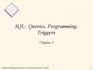 SQL Queries Programming Triggers Chapter 5 Database Management