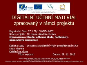 DIGITLN UEBN MATERIL zpracovan v rmci projektu Registran