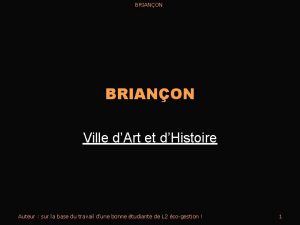 BRIANON Ville dArt et dHistoire Auteur sur la