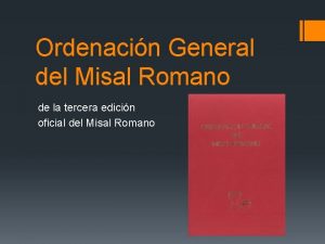 Ordenación general del misal romano