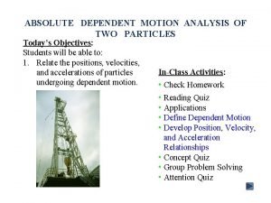 Absolute dependent motion problems and solutions