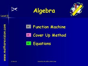 Level 2 algebra