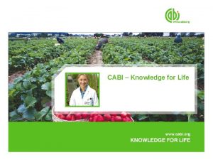 CABI Knowledge for Life l CABI is a