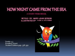 How night came from the sea vocabulary