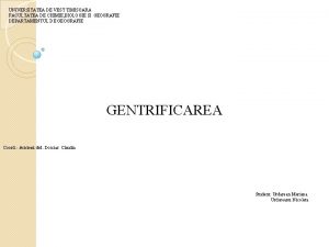 Facultatea de geografie timisoara Facultatea de geografie timisoara