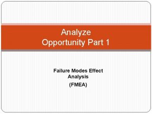 Fmea inputs and outputs