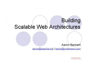 Scalable web architectures