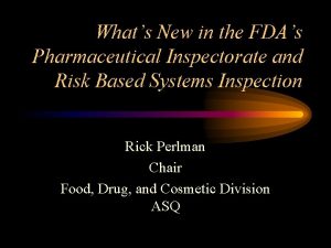 Pharmaceutical inspectorate