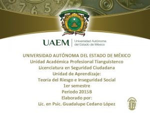 UNIVERSIDAD AUTNOMA DEL ESTADO DE MXICO Unidad Acadmica