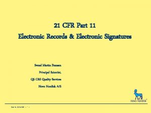 21 CFR Part 11 Electronic Records Electronic Signatures