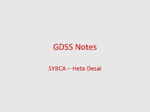 GDSS Notes SYBCA Heta Desai Group Decision Support