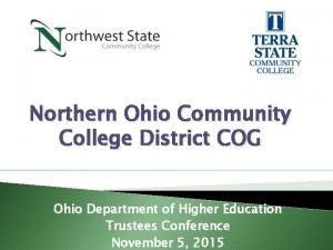 Northern Ohio Community College District COG Ohio Department