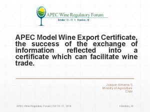 Wine export certification