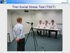 Der Trierer Sozialstress Test TSST Trier Social Stress