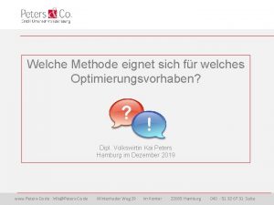 Welche Methode eignet sich fr welches Optimierungsvorhaben Dipl