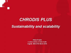 CHRODIS PLUS Sustainability and scalability Marija vajda Croatian