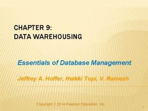Data warehouse essentials Data warehouse essentials